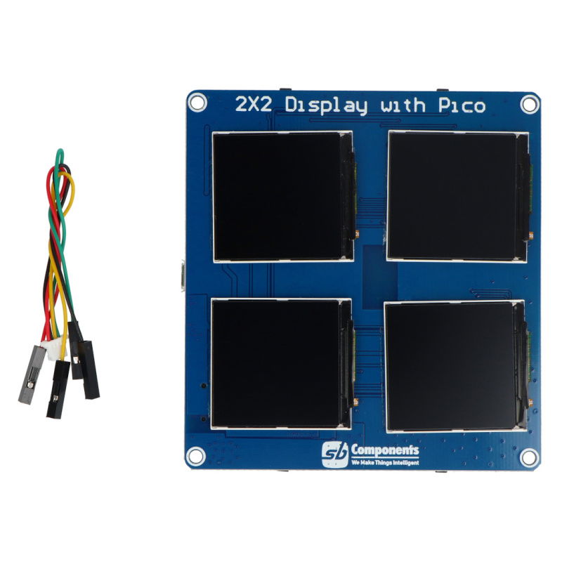 2x2 Display Board Powered with Raspberry Pi Pico (kwadratowe