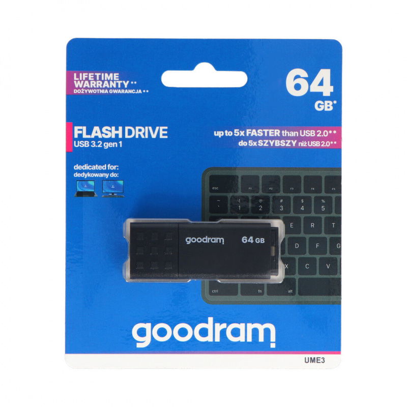 GoodRam Flash Drive - USB 3.2 Pendrive - UME3 černý 64 GB