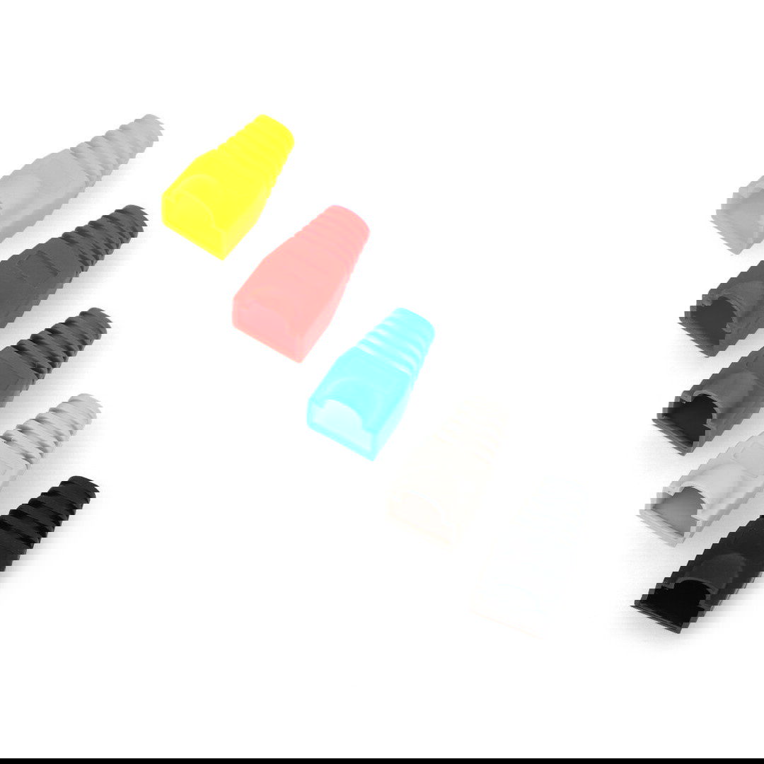 Sada barevných krytů pro zástrčky RJ45 - 50 ks.