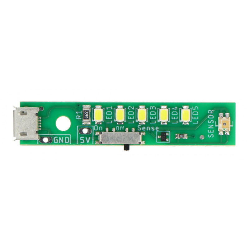 LED pásek 5 x 5V USB diody se světelným senzorem - Kitronik 3562