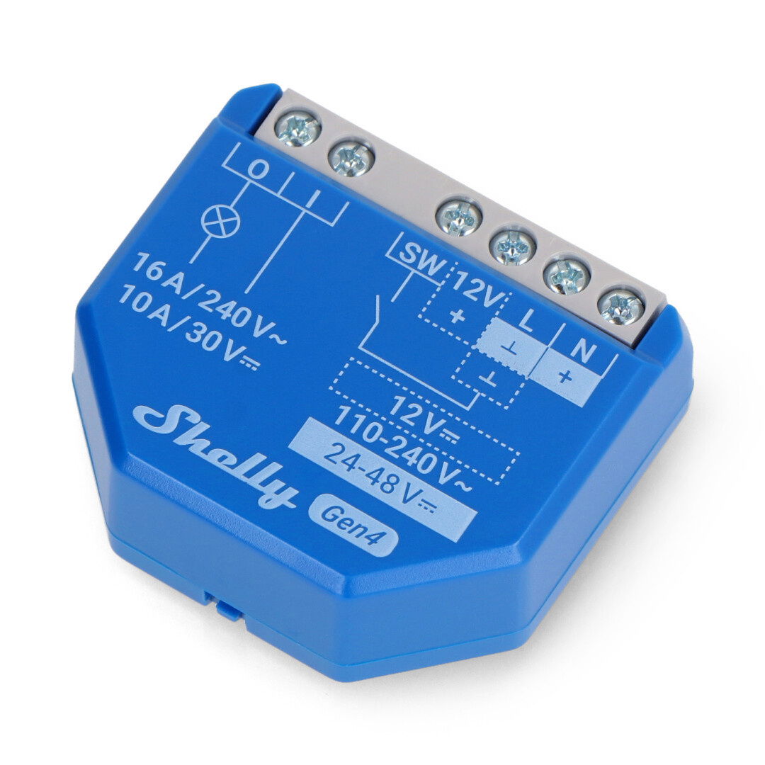 Shelly 1 Gen4 - WiFi/Bluetooth/ZigBee/Matter 16A relé - aplikace pro Android/iOS