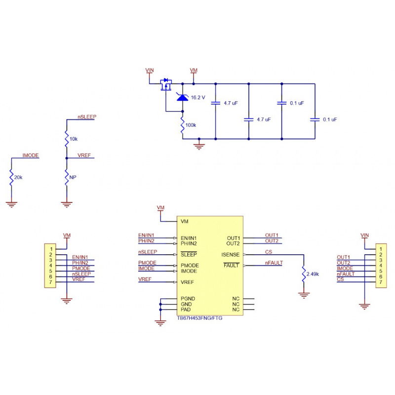 TB67H453FTG (QFN) Single Brushed DC Motor Driver Carrier