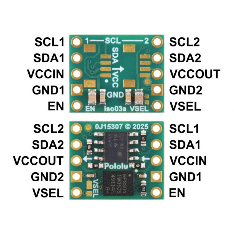 Pololu I2C Isolator with Isolated Power, ISO1640