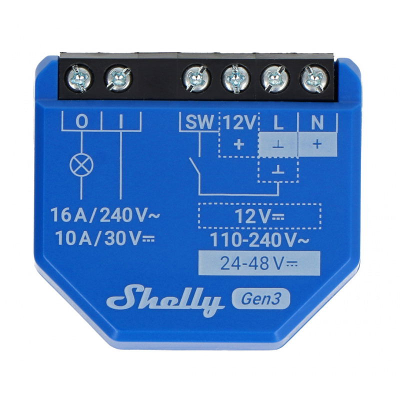 Zestaw 4 Sterowników Shelly 1 Gen3 WiFi/Bluetooth