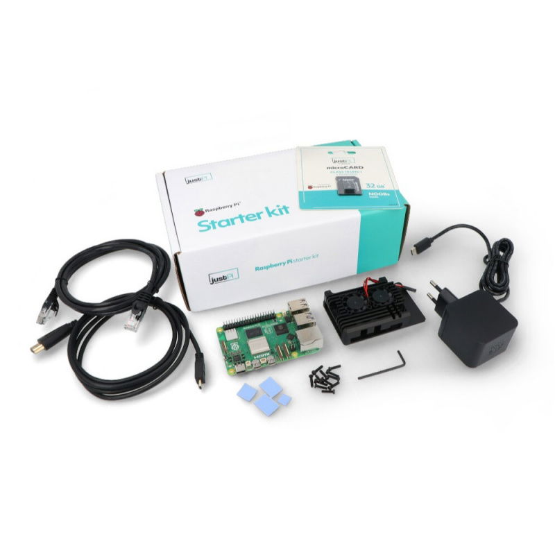 Zestaw justPi z Raspberry 5 8GB + 32GB microSD + akcesoria -