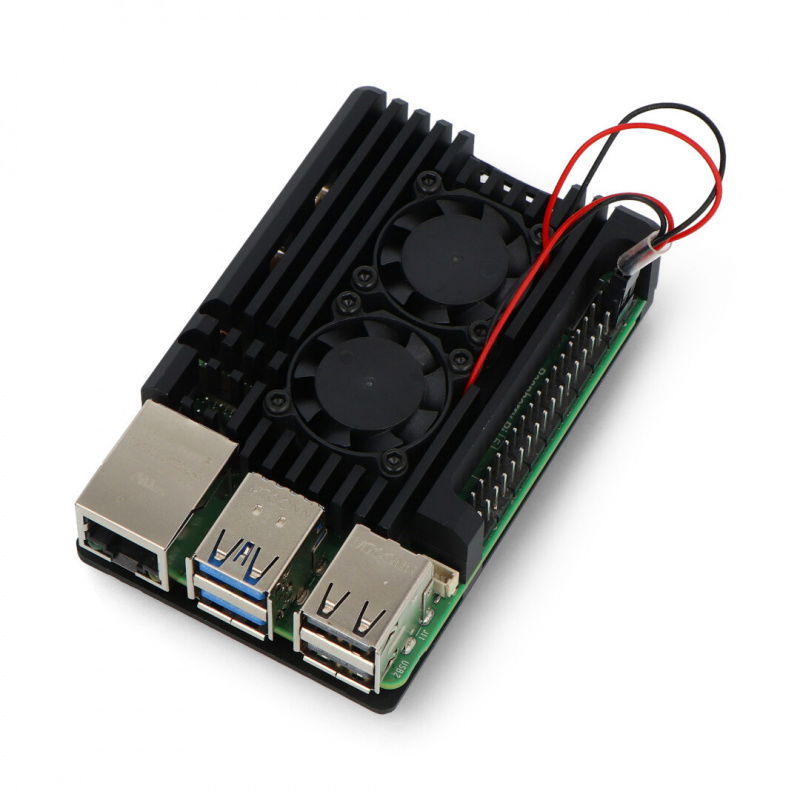 justPi pouzdro pro Raspberry Pi 5 se dvěma ventilátory - hliník