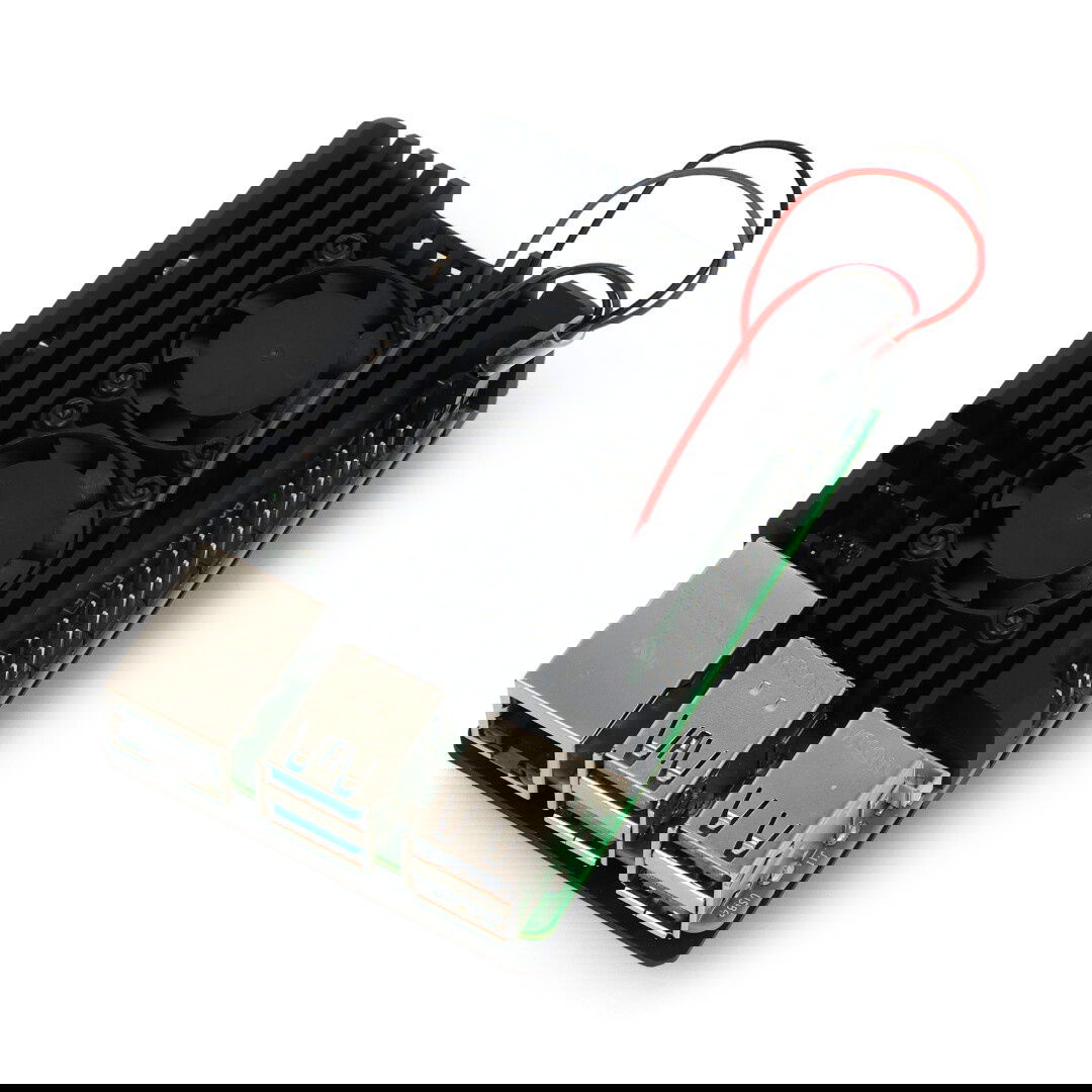 justPi pouzdro pro Raspberry Pi 5 se dvěma ventilátory - hliník