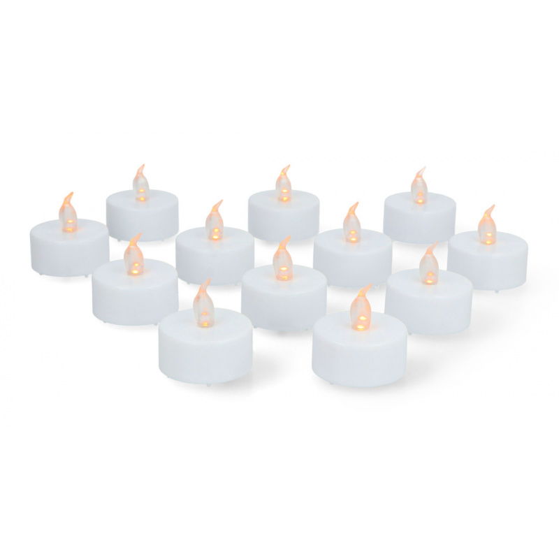 LED Flame Tea Light Candle Set Warm Yellow (12pcs) - KC008