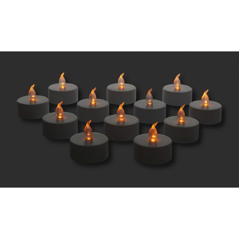 LED Flame Tea Light Candle Set Warm Yellow (12pcs) - KC008