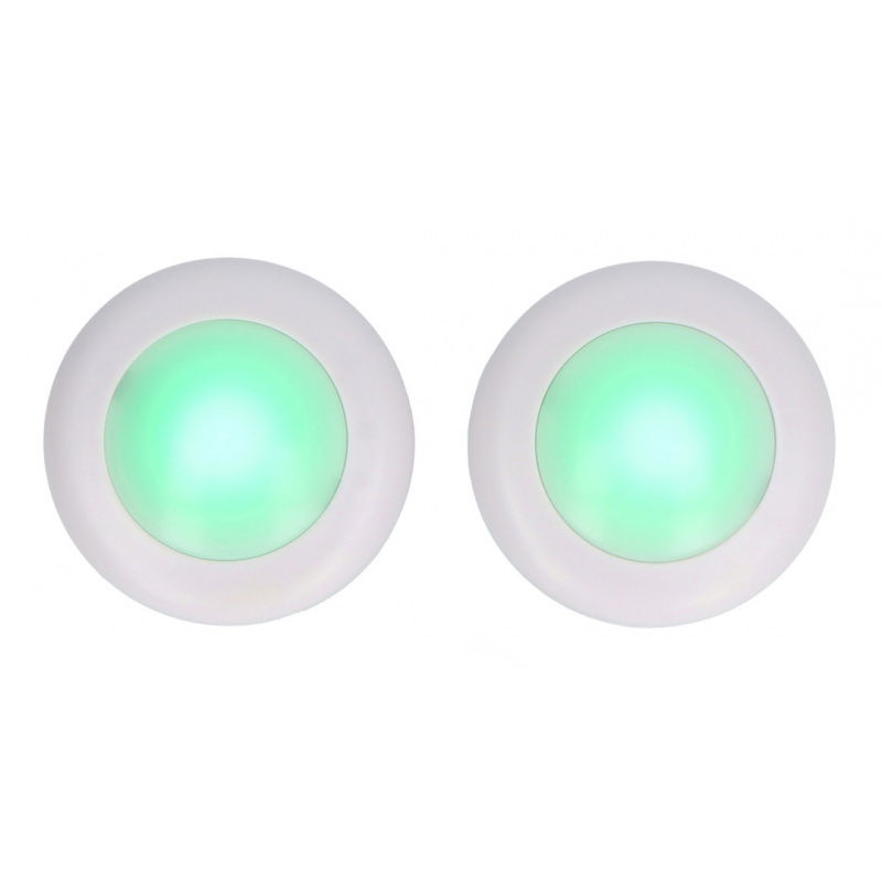 Remote Controlled 16-color RGBW Puck Lights (2pcs) - KC007