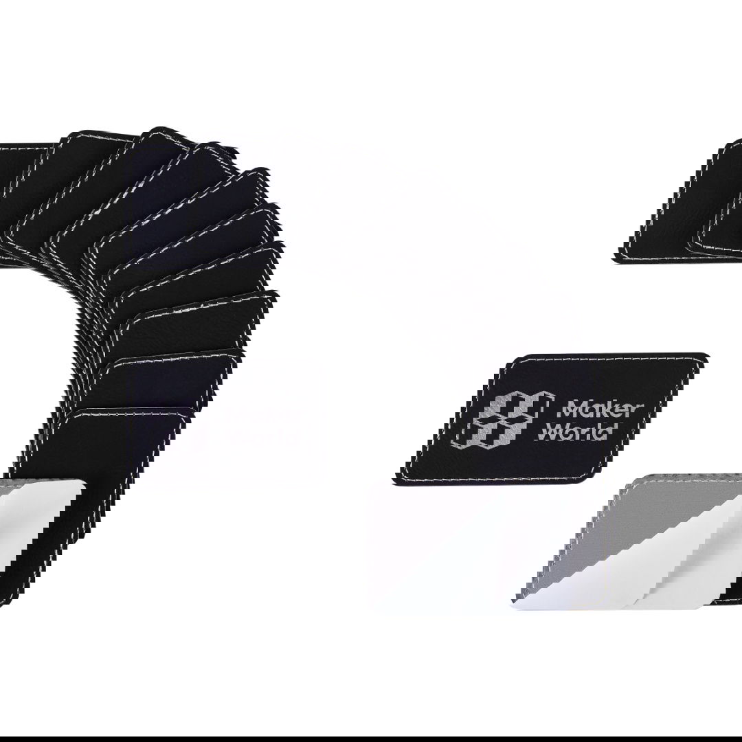 Rectangular PU Iron-on Patch - Black to Silver (10PCS) - YD005