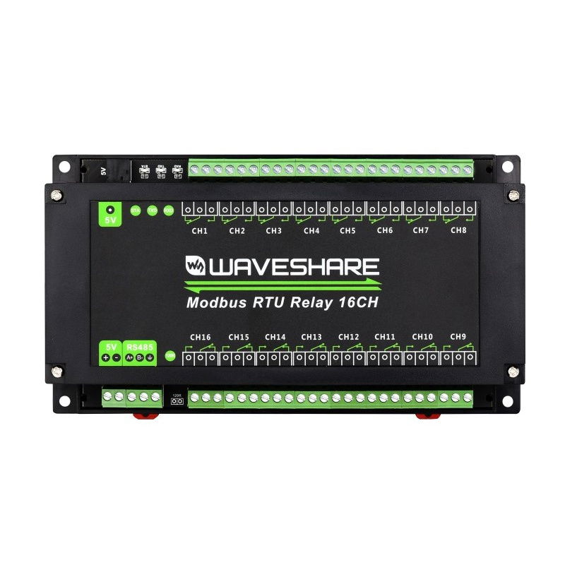 Modbus RTU 16-Ch Relay Module, RS485 Interface, With Multiple