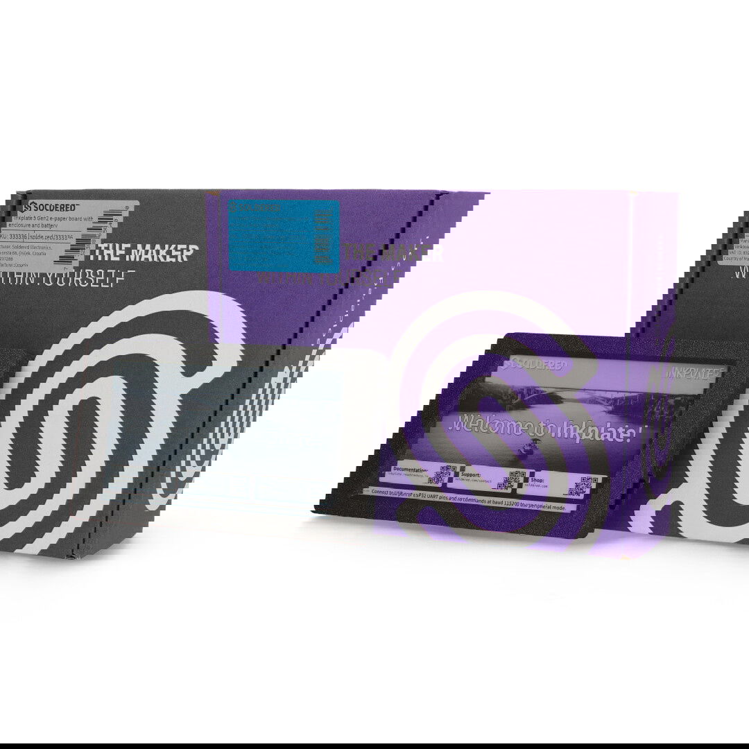 Inkplate 5 Gen2 s pouzdrem a baterií - e-paper display 5,2''