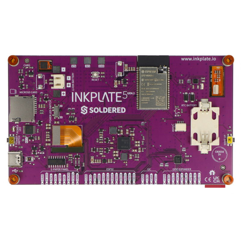 Inkplate 5 Gen2 - e-paper display 5,2'' 1280x720px - ESP32 -