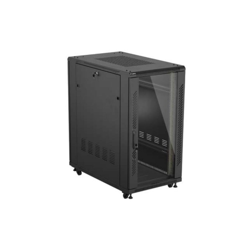 SZAFA INSTALACYJNA RACK STOJĄCA 19" 22U 600X1000 CZARNA DRZWI