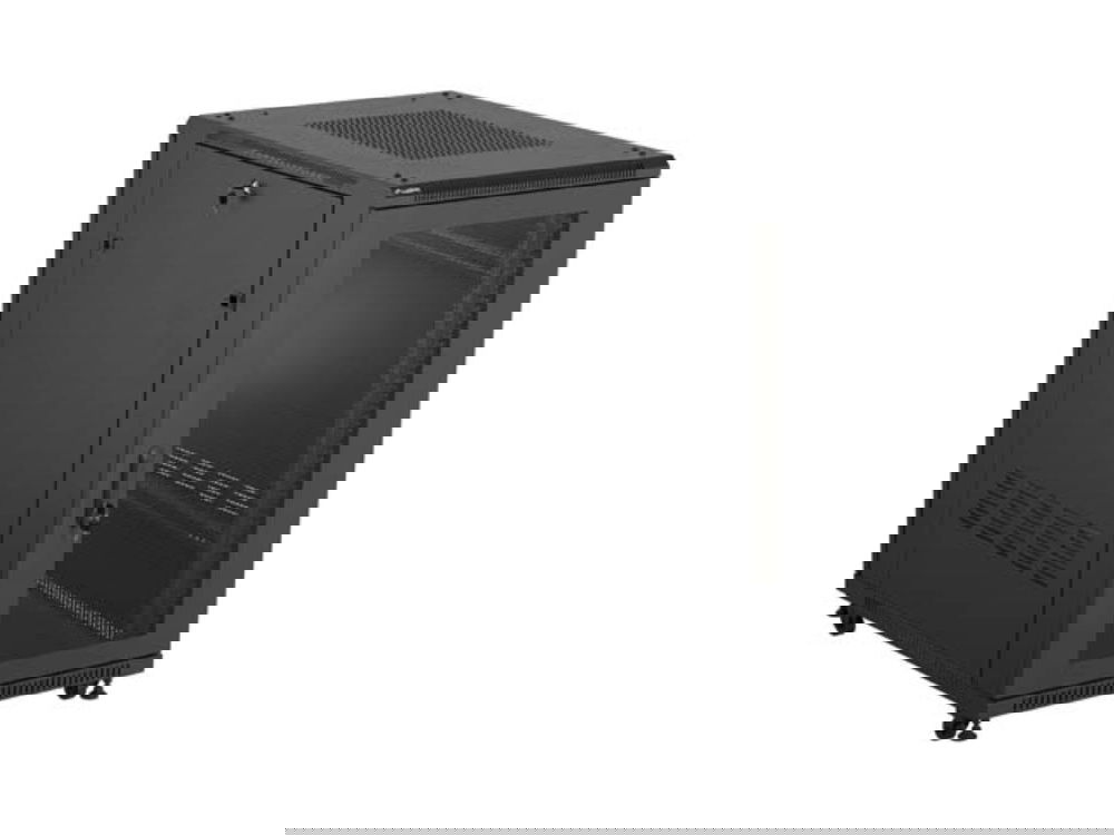 SZAFA INSTALACYJNA RACK STOJĄCA 19" 22U 600X1200 CZARNA DRZWI