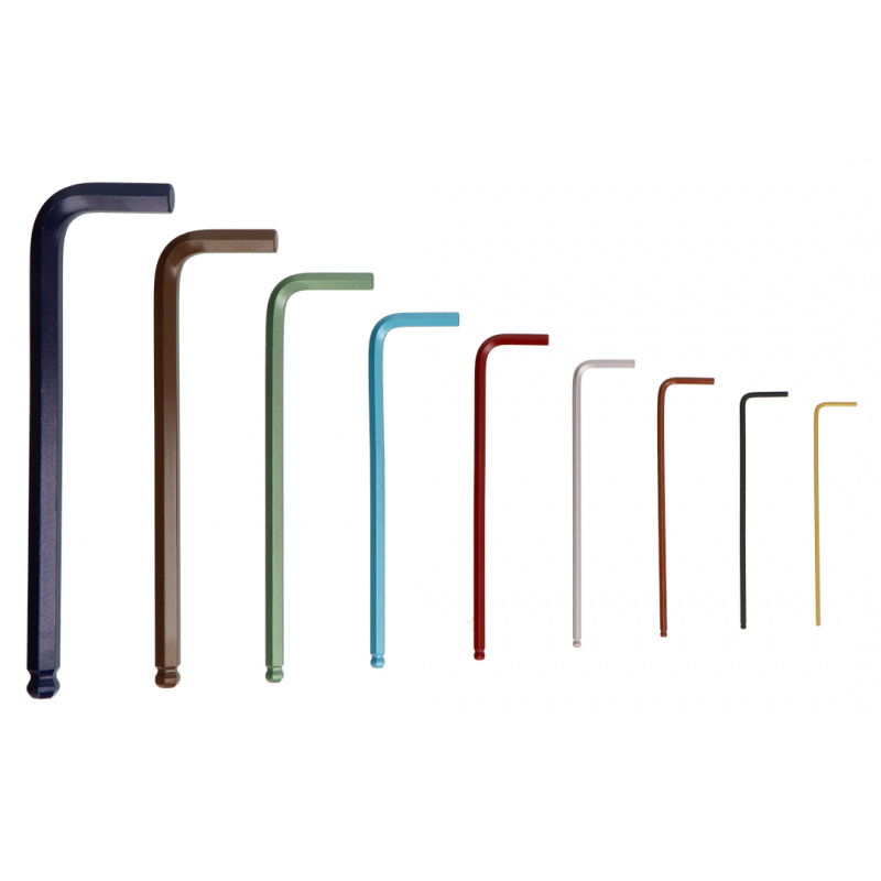 Zestaw imbusów 1,5 - 10 BONDHUS - długie, z kulką, kolor [9 cz.]