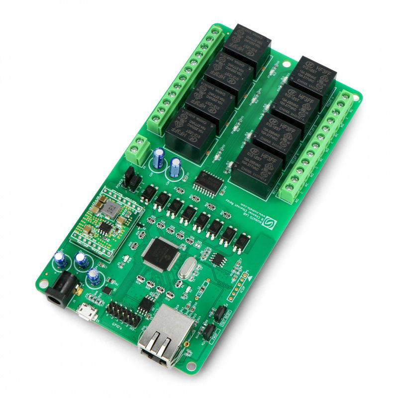 Numato Lab - 8kanálový reléový modul 12V 10A/250VAC + 10GPIO -