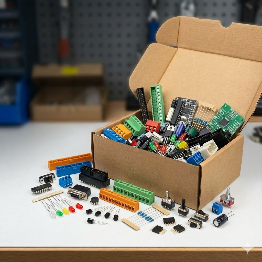 Pakiet złącz i elementów elektronicznych - outlet