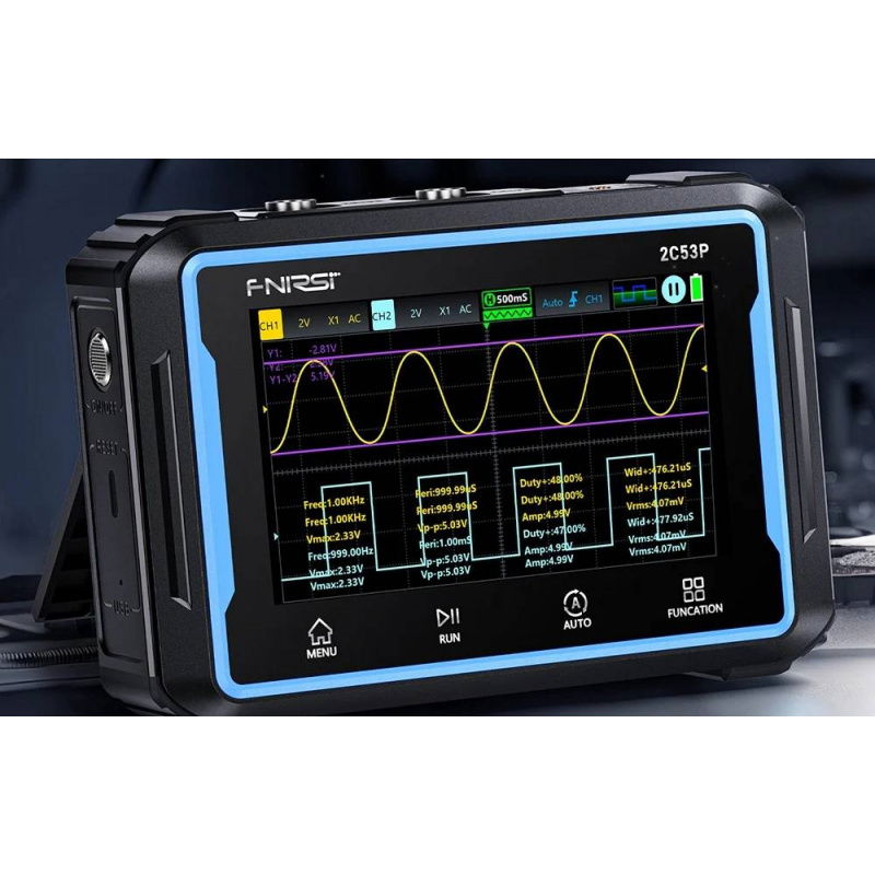 Przenośny oscyloskop z ekranem dotykowym 3w1 FNIRSI 2C53P 4,3"