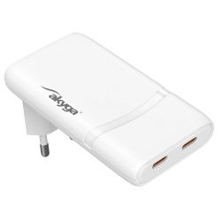 Ładowarka sieciowa Akyga AK-CH-32 65W 2x USB-C PD GaN 5-20V /