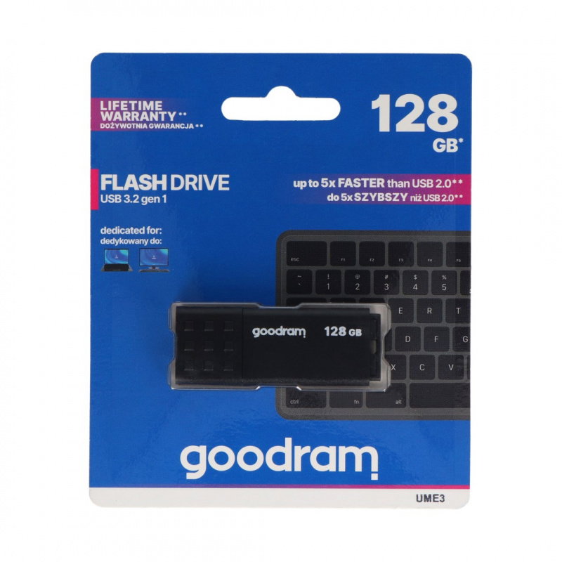 GoodRam Flash Drive - USB 3.2 gen 1 Pendrive - UME3 černý 128 GB