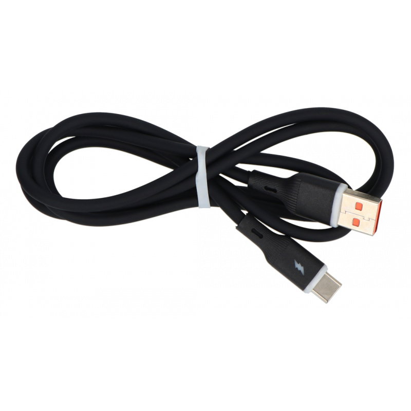 Kabel USB Akyga AK-USB-62, czarny silikonowy, USB-A/USB-C - 1m
