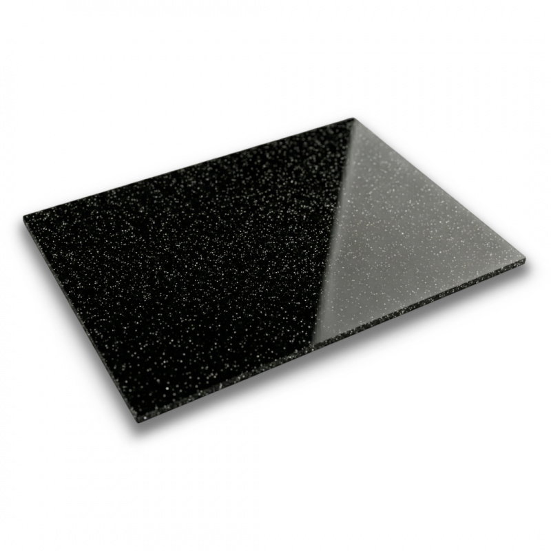 Płyta akrylowa PMMA - 3mm - 400x600mm - Glitter Black - 1szt.