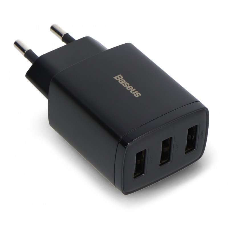 Ładowarka Compact Quick Charger, 3xUSB (czarna)