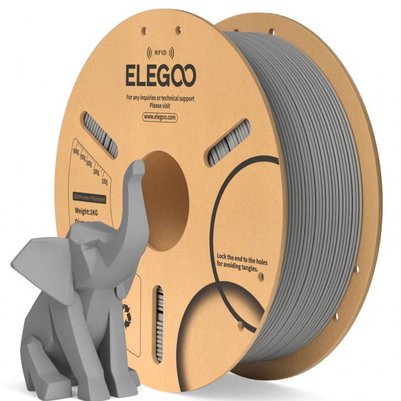 Elegoo PLA Grey 1,75 mm / 1000 g Paper Spool(RFID) 1KG Paper