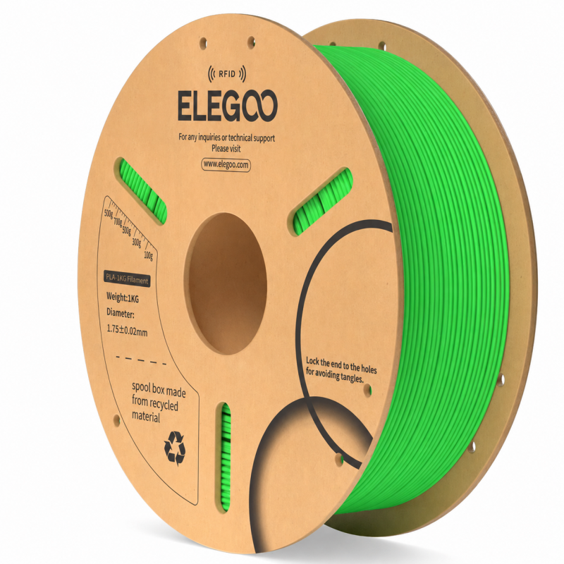 Elegoo PLA Neon Green 1,75 mm / 1000 g Paper Spool(RFID) 1KG