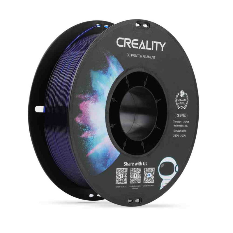 CR-PETG Transparent blue_1.75mm_1KG_Black neutral tray_Black