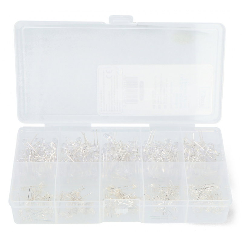 Zestaw diod LED 3mm i 5mm - 2V-2,2V - 300szt. + organizer