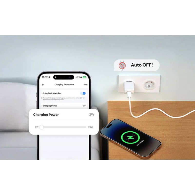 Inteligentne gniazdko ścienne Sonoff WS01TPF-E WiFi (typ F)