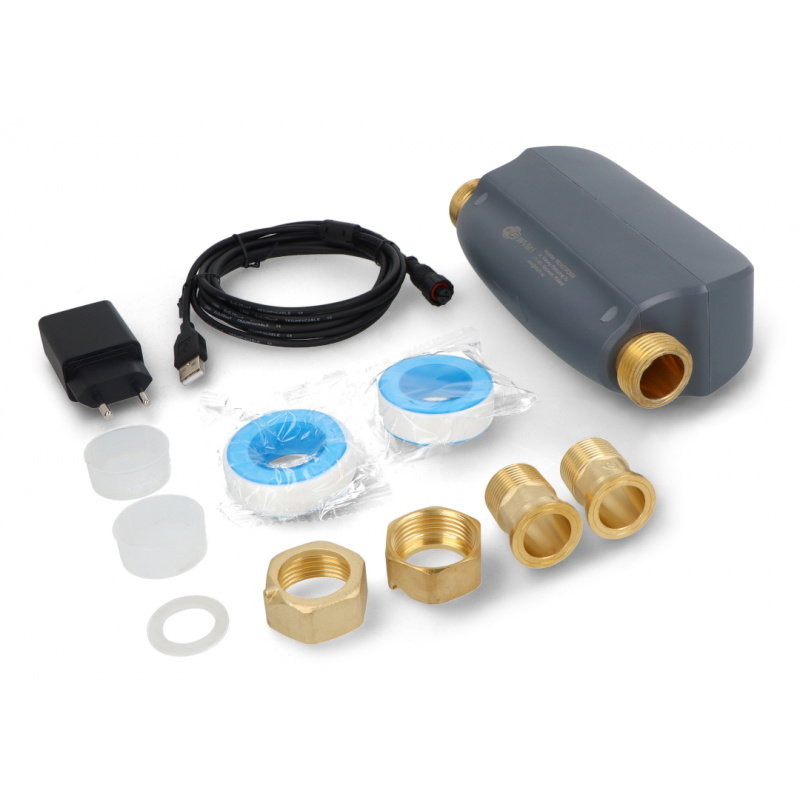 Tuya - licznik wody użytkowej z zaworem kulowym - WiFi - RTX