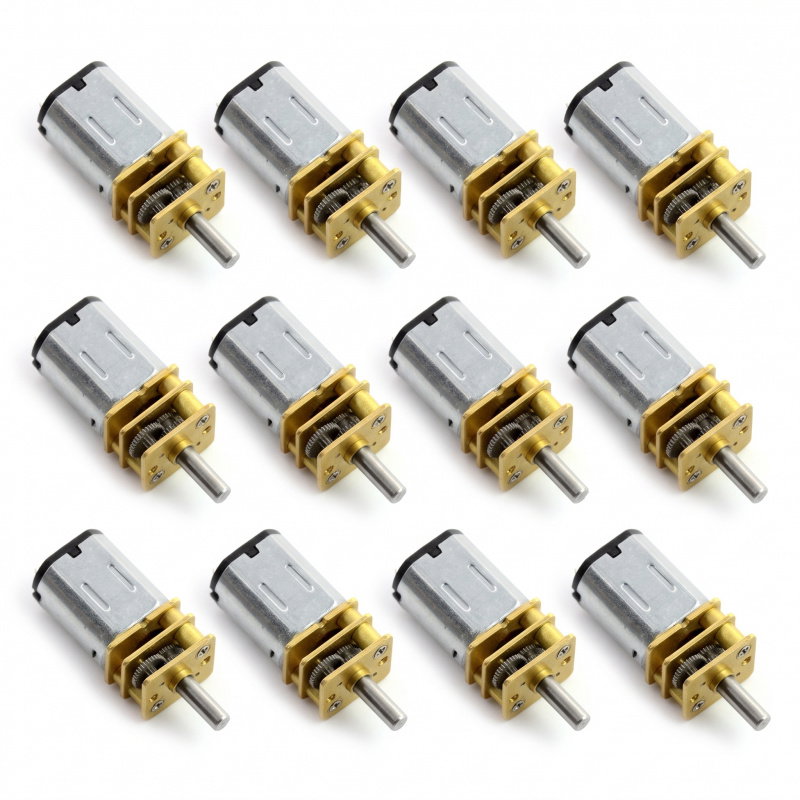 Sada mikromotorů N20 s převodovkou 9V 60-2500 ot./min - 12 kusů.