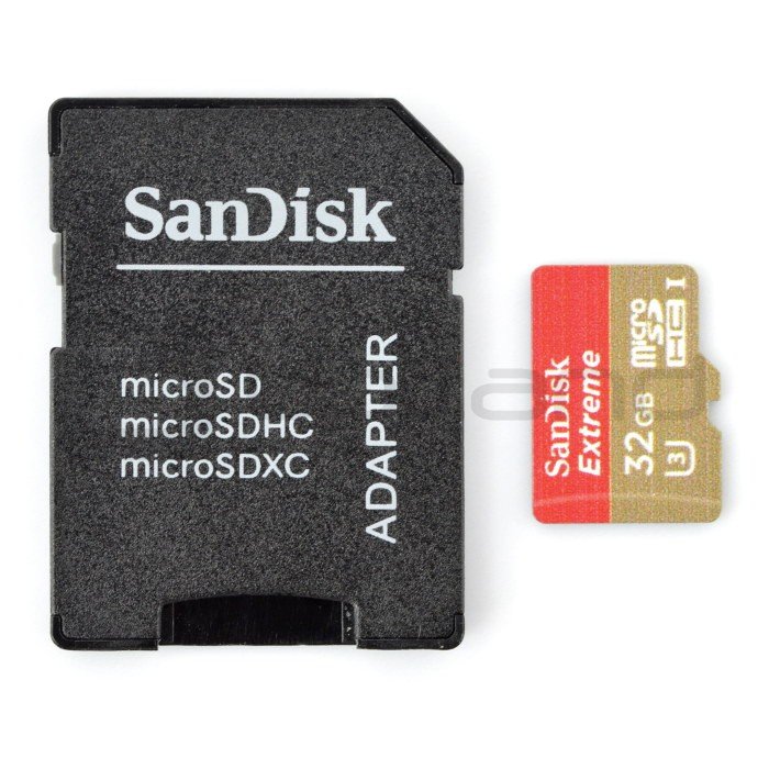 Paměťová karta SanDisk Extreme micro SD / SDHC 32 GB UHS-I třídy 10 s adaptérem