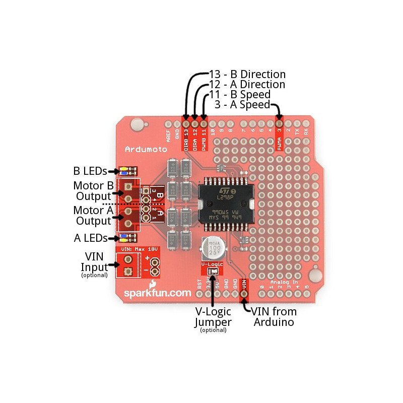 Ardumoto Shield pro Arduino - SparkFun