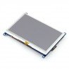 Odporový dotykový LCD TFT 5 "800x480px HDMI + USB pro Raspberry Pi 2 / B + a černobílé pouzdro - zdjęcie 4