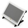 Odporový dotykový displej LCD TFT 5 '' 800x480px HDMI + GPIO pro Raspberry Pi 2 / B + + černobílé pouzdro - zdjęcie 1