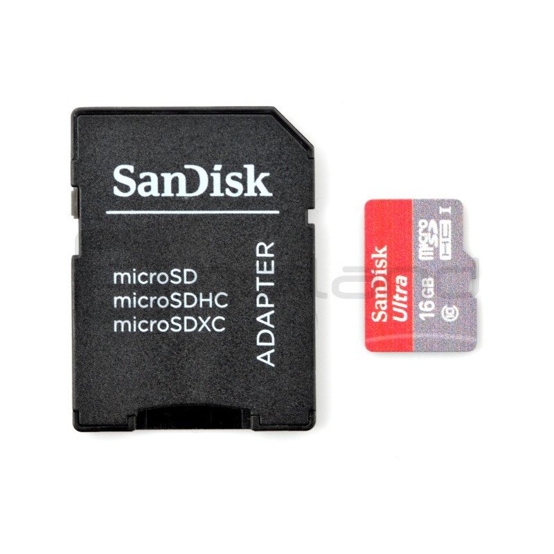 Paměťová karta SanDisk Ultra micro SD / SDHC 16 GB 533x UHS-I třídy 10 s adaptérem