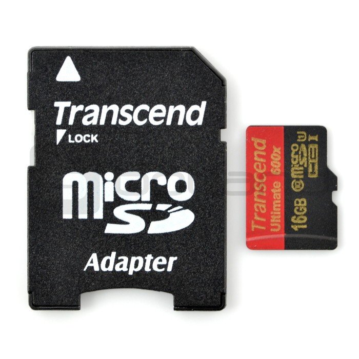 Paměťová karta Transcend Ultimate microSD / SDHC 16 GB 600x UHS-I třídy 10 s adaptérem