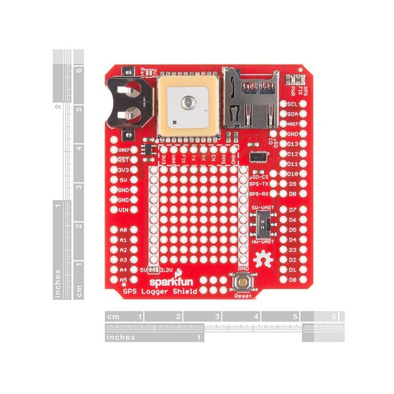 SparkFun GPS Logger Shield - GPS modul GP3906-TLP se čtečkou SD karet pro Arduino