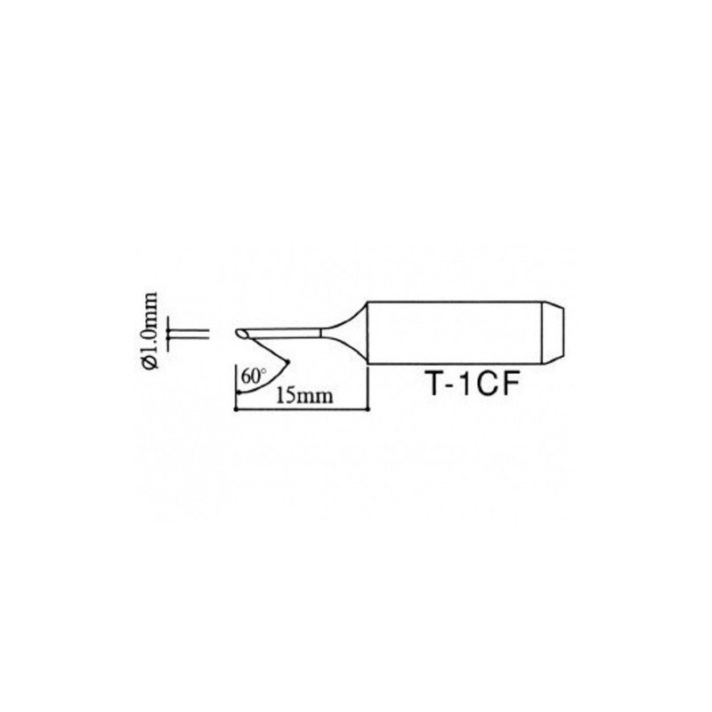 Tip pro pájecí stanice - diagonální řez typu T-1CF