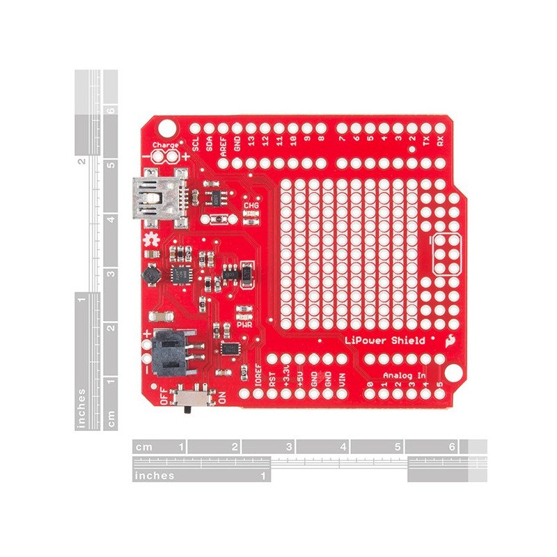 Lipower Shield - napájení Arduino přes baterii Lipol - modul SparFun