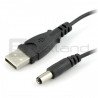 Kabel USB A - zástrčka DC 5,5 / 2,1 mm - 0,8 m - zdjęcie 1