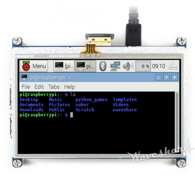 Odporový dotykový displej LCD 4,3 '' 480x272px HDMI + GPIO pro Raspberry Pi 3/2 / B +