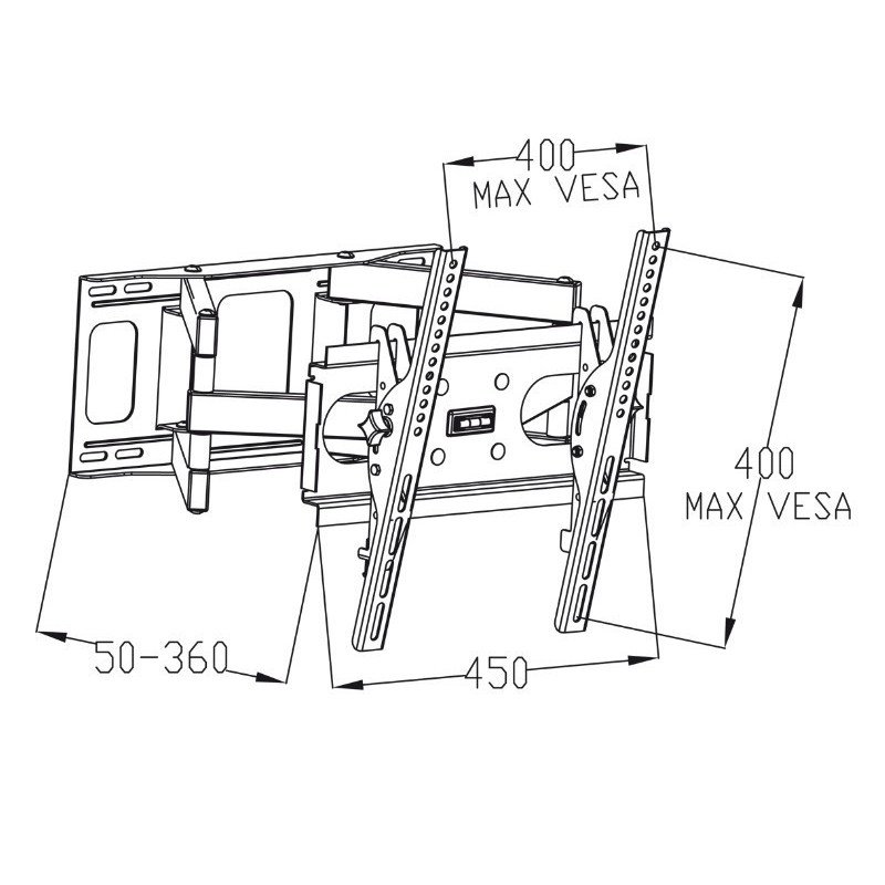 Držák LCD TV AR-51 23 '' - 60 '' VESA 50 kg - vertikální a horizontální nastavení