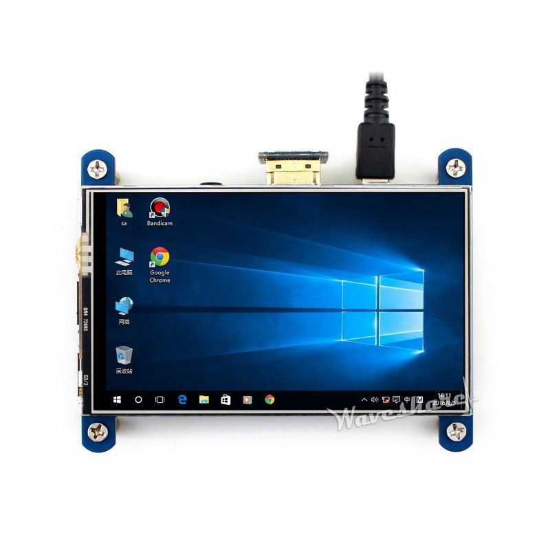 Odporový dotykový displej LCD 4 '' 800x480px IPS HDMI + GPIO pro Raspberry Pi 3/2 / B +
