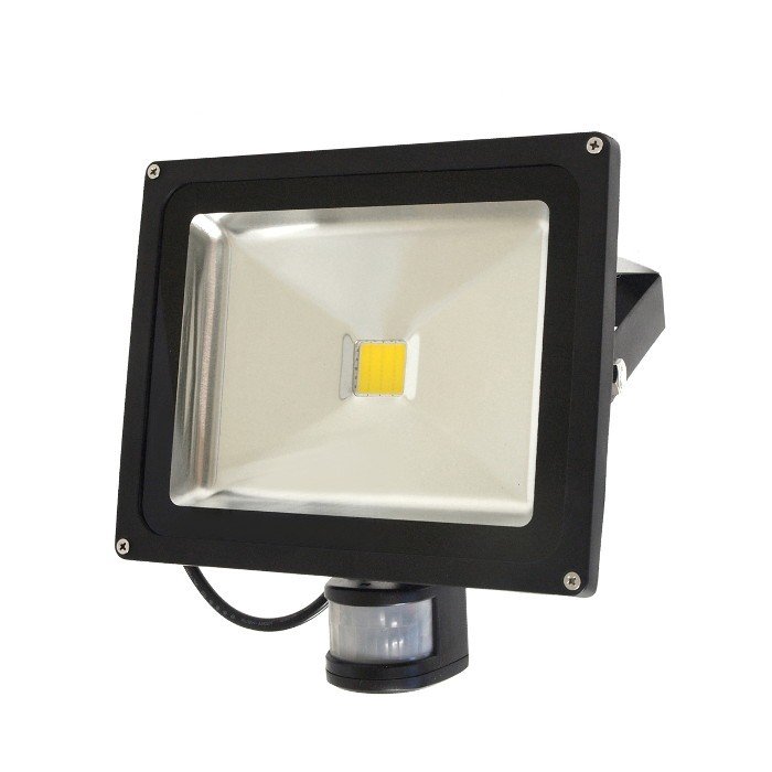 ART HQ PIR LED venkovní lampa s detektorem pohybu, 30W, 2700lm, IP65, AC80-265V, 4000K - neutrální bílá